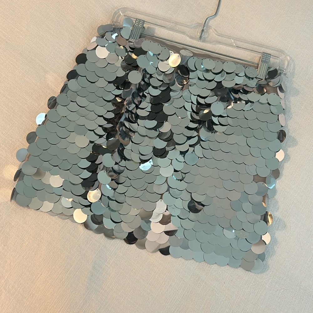 Silver Skirt Zara silver sequin small